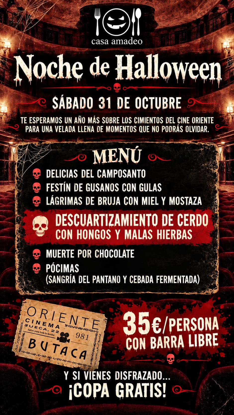 Cartel gótico de Halloween en Cine Oriente Vertical Cartel gótico de Halloween en Cine Oriente (1)